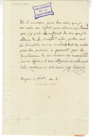 Braux (Jean-Pierre), ancien bénédictin et bibliothécaire d'Angers