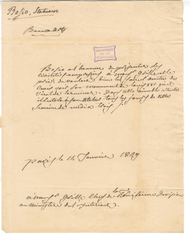 Bosio (baron), statuaire