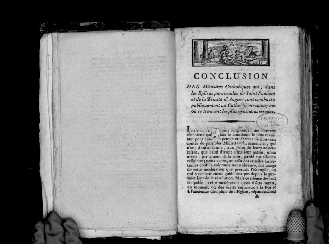 Conclusion des ministres catholiques qui, dans les églises paroissiales de Saint-Samson et de la Trinité d'Angers, ont combattu publiquement un catéchisme anonyme où se trouvent les plus grossières erreurs