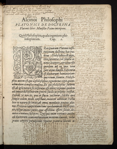 Alcinoi philosophi Platonici de doctrina Platonis liber, Marsilio Ficino interprete