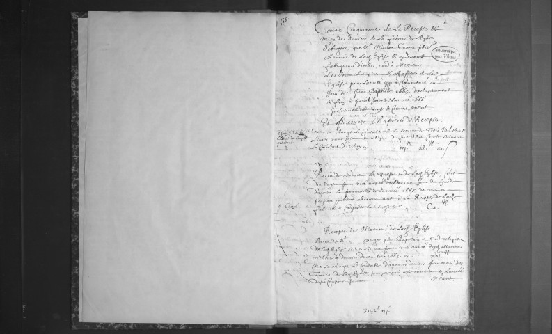 Compte des recettes et dépenses de la fabrique de Saint-Maurice, pour l'exercice 1665-1666.