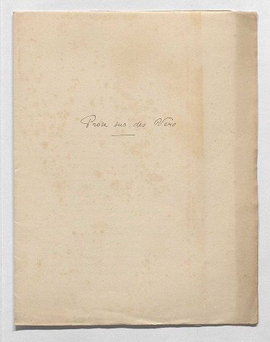 Prose destinée à précéder des vers