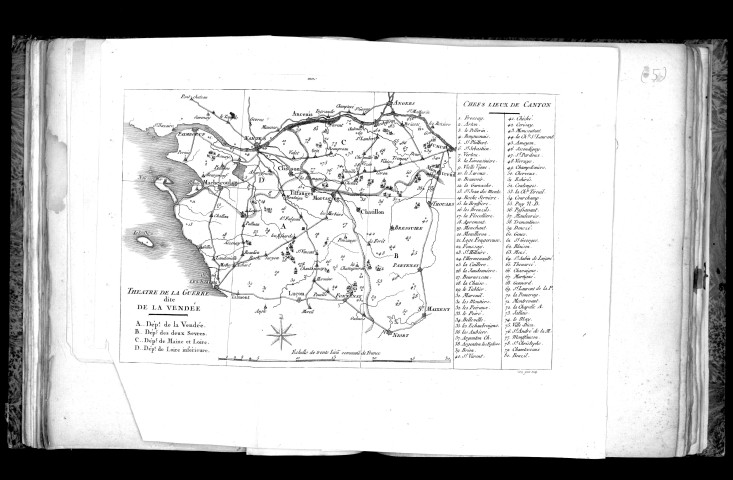 Théâtre de la guerre dite de la Vendée (carte coloriée)