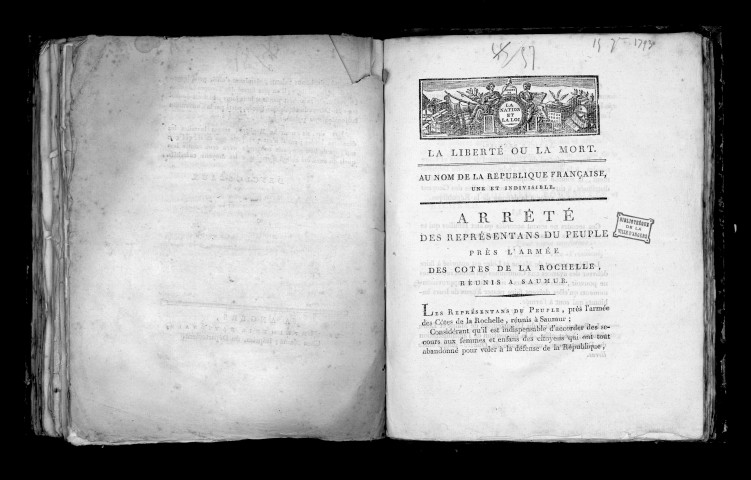 Le général Descloseaux à la jeunesse angevine, le 10 août 1793