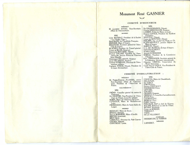 Souvenir de l'inauguration du monument René Gasnier 9 septembre 1923
