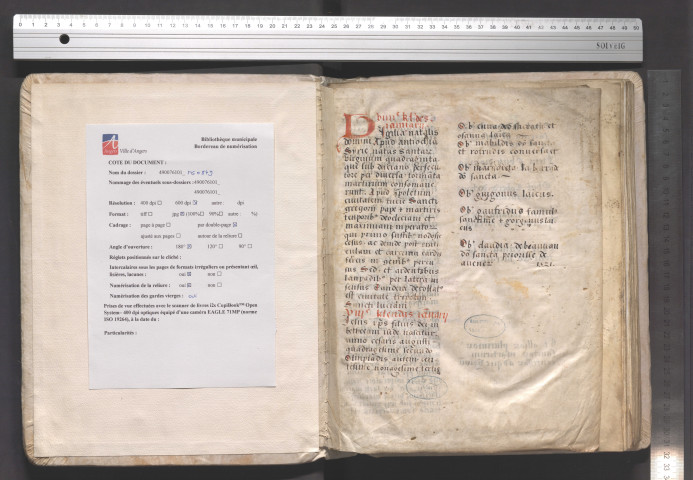 Martyrologe-obituaire de l'abbaye du Ronceray