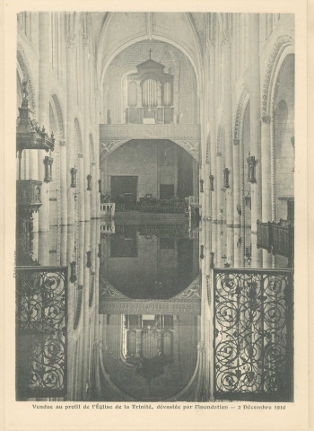 Vendue au profit de l'église de la Trinité, dévastée par l'inondation, 2 décembre 1910