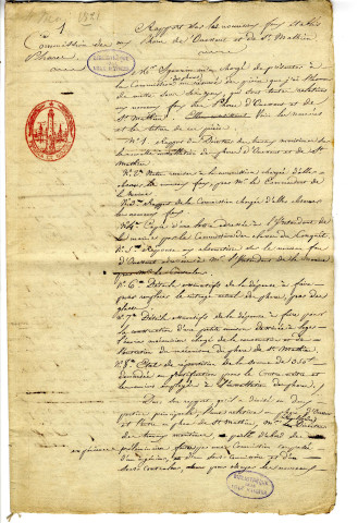 Correspondance de Fresnel [au Directeur général des Ponts et Chaussées]