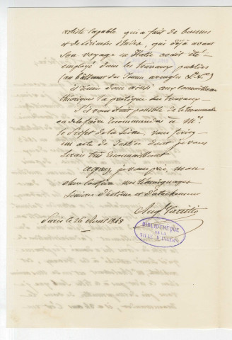 Correspondance de Auguste Caristie [à Pierre-Jean David d'Angers]