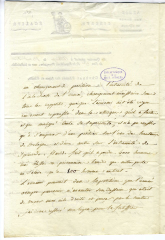 Correspondance du général Kellermann [au citoyen Villars, envoyé extraordinaire de la République française à Gênes]