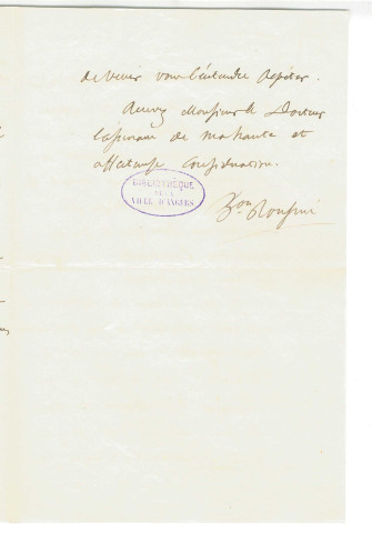 Correspondance de l'amiral Roussin à Pierre-Jean David d'Angers et à Lallemand
