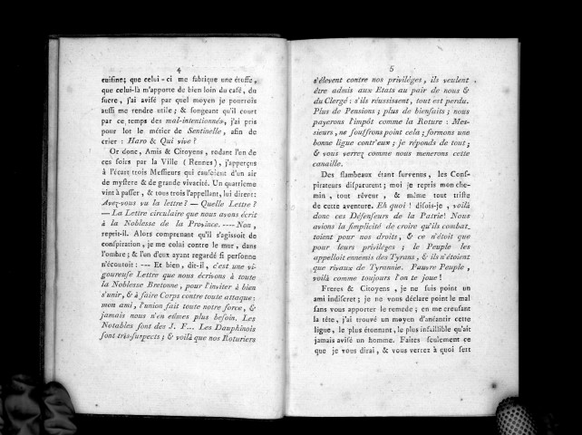 La Sentinelle du peuple, aux gens de toutes professions... composant le Tiers-État de la province de Bretagne, par un propriétaire en ladite province. N. 1 [-5], 10 novembre [-25 décembre] 1788
