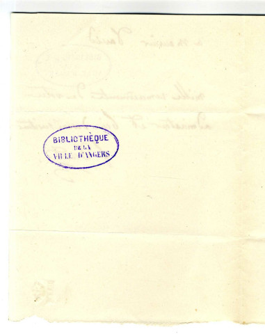 Correspondance du sculpteur Duret avec Pierre-Jean David d'Angers