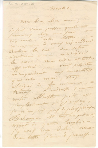 Mon bien cher ami, je suis venu passer quelques semaines...