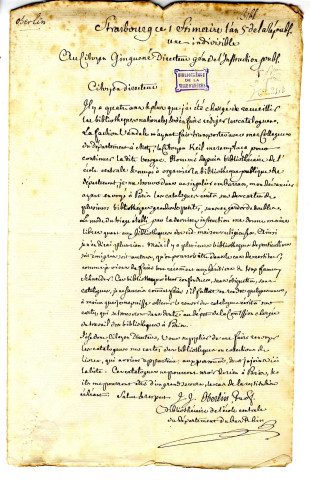 Oberlin (Jérémie-Jacques), philologue, bibliothécaire de l'école centrale du Bas-Rhin