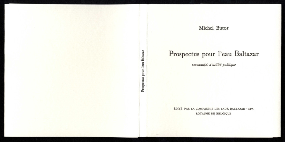 Prospectus pour l'eau Baltazar