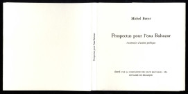 Prospectus pour l'eau Baltazar