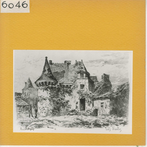 Saint-Aubin-de-Luigné : Manoir des Noulis (gravure de V. Huault-Dupuy)