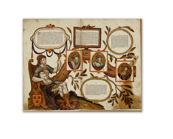 La généalogie et descente des roys de France, depuis Pharamond jusques à Henry III. A laquelle avons adjousté les lignées et maisons illustres yssues de la couronne de France, comme Navarre, Orléans, Bourgongne, etc... Avec un sommaire de l'origine et demeure des Français