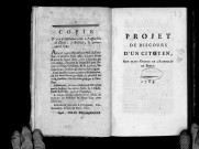 Projet de discours d'un citoyen aux trois ordres de l'assemblée de Berry