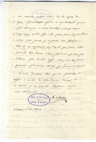 Correspondance de A. de Jussieu [à Gaudichaud]