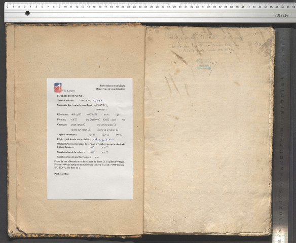 Comptes des recettes des deniers communs et de la cellererie de l'abbaye de Saint-Nicolas, rendus au prieur Guillaume Ayrault, par le receveur Pierre Goureau