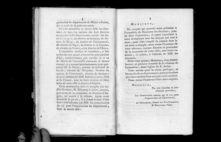 Procès-verbal de l'assemblée des électeurs du département de Maine-et-Loire, commencée le 10 mai 1790