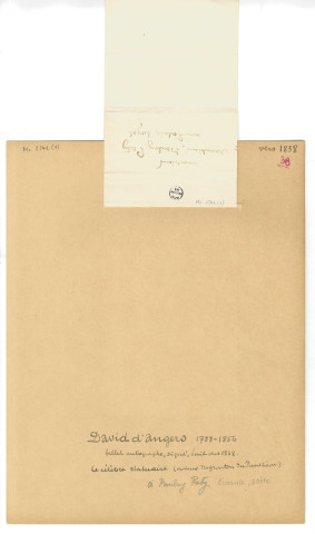 Correspondance de Pierre-Jean David d'Angers avec Evariste Boulay-Paty et avec Emile Péan, et d'Emilie David d'Angers avec Emile Péan