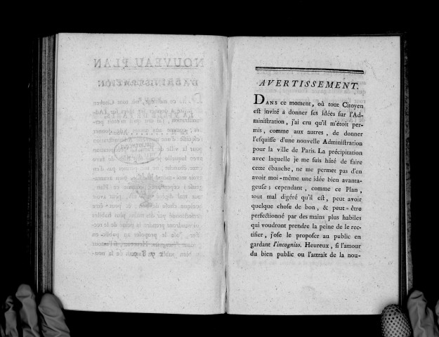 Nouveau plan d'administration pour la ville de Paris, par M...