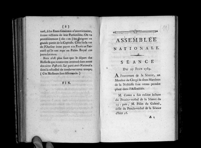 Assemblée nationale. Séance du 27 juin 1789