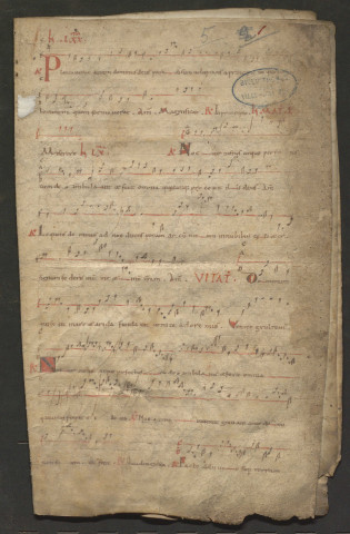 Fragment d'antiphonaire noté (XIIe siècle)