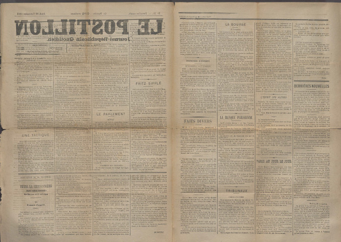 Le postillon. 22 nov. 1883 (1re année, n° 31)