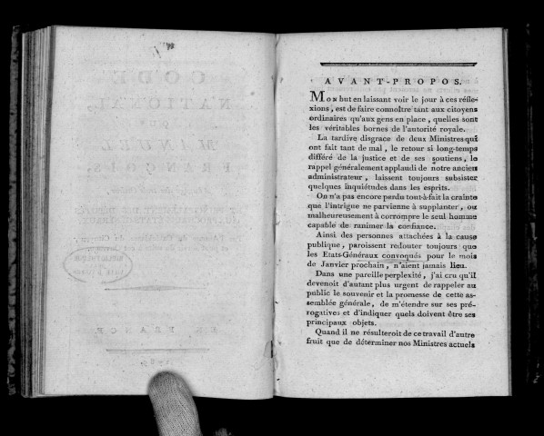 Code national ou Manuel français à l'usage des trois ordres