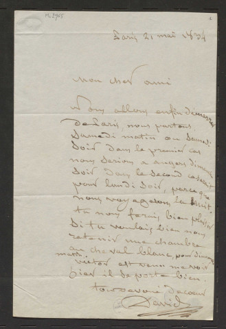 Lettres adressées à Louis Pavie