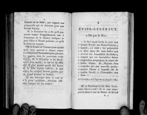 Extrait du procès-verbal de l'Assemblée nationale du 20 juin 1789