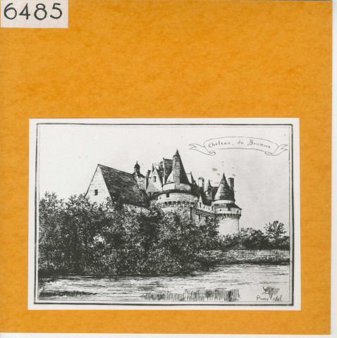 Saint-Martin-de-la-Place : Château du Boumois (Atlas Célestin Port, planche 27, gravure)