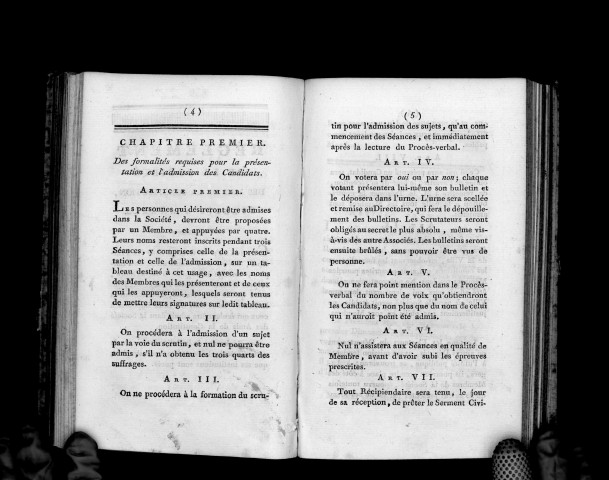 Règlement de la société des Amis de la constitution, établie à Angers