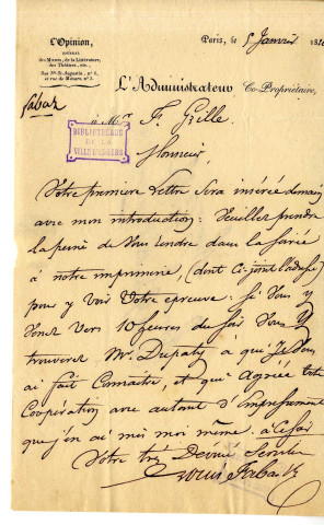 Fabas (Louis), secrétaire à l'Opéra-Comique