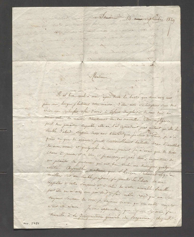 Lettre autographe signée adressée à Ernest Dovalle