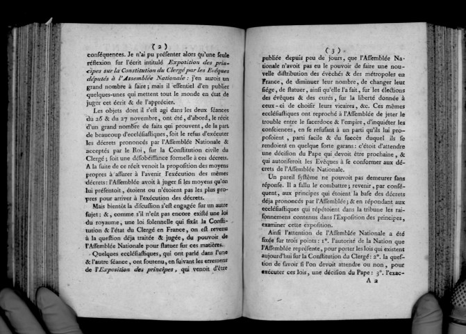 Développement de l'opinion de M. Camus sur l'exécution des lois concernant la Constitution du clergé, suivie de la déclaration et adhésion de plusieurs curés et prêtres, députés à l'Asblée nationale ; séance du 27 novembre 1790