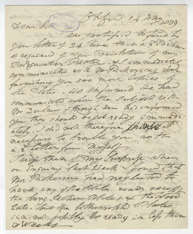 Correspondance de Buckland [à Crochard, libraire]