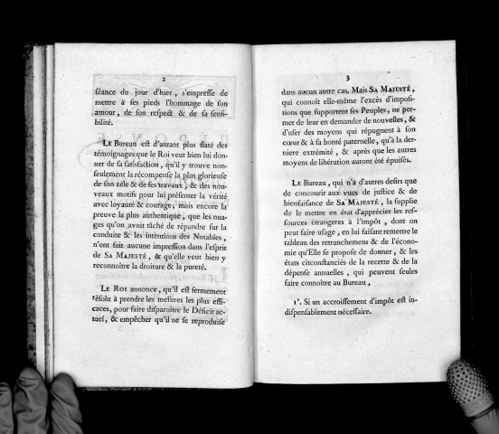 Réponse au discours du roi, prononcé par Sa Majesté à l'assemblée des notables, le lundi 23 avril 1787. Lettre à M. de Neker... Eclaircissemens sur les objets, proposés à l'assemblée des notables...