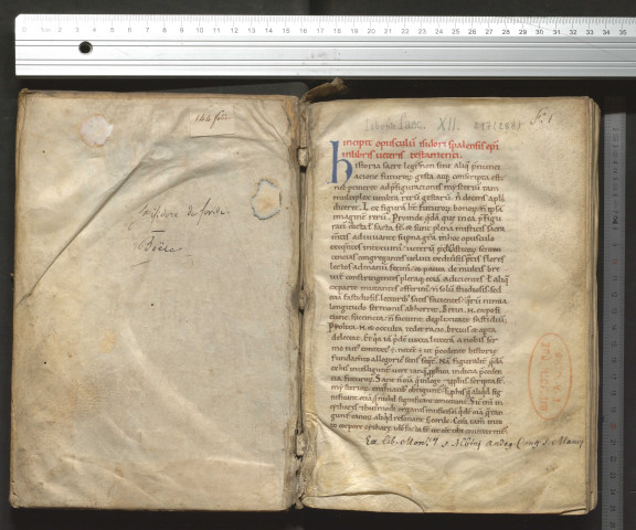 « Incipit opusculum Isidori, Spalensis episcopi, in libris veteris Testamenti. Historia sacre legis non sine aliqua... »