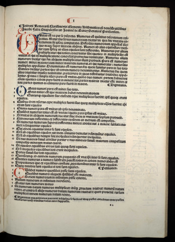 In hoc opere contenta. Jordani Nemorarii arithmetica, decem libris demonstrata (cum demonstrationibus Jacobi Fabri Stapul.). Jacobi Fabri Stapulensis musica, libris quatuor demonstrata. Ejusdem epitome in libros arithmeticos divi Severini Boethii. Ejusdem rithmimachie ludus, qui et pugna numerorum appellatur