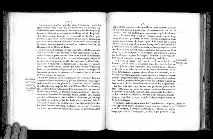 Compte public de l'administration du district de Segré, département de Maine-et-Loire. Suivi d'un Essai historique des troubles qui ont eu lieu dans le district de Segré..., et d'un projet détaillé des moyens à employer pour la destruction des brigands...