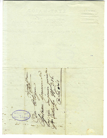 Correspondance du général Duvigneau [à Cloiseau]