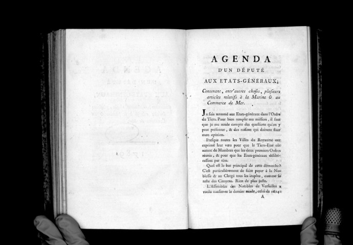 Agenda d'un député aux Etats-Généraux