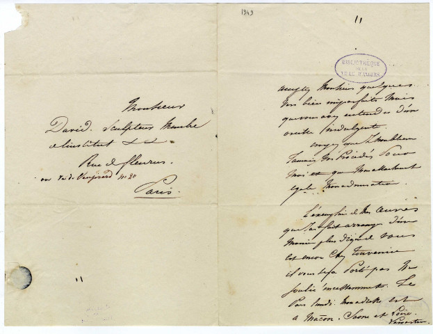 Correspondance de Lamartine [à Pierre-Jean David d'Angers]