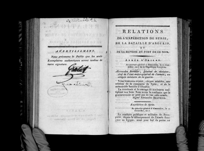 Relations de l'expédition de Syrie, de la bataille d'Aboukir et de la reprise du fort de ce nom