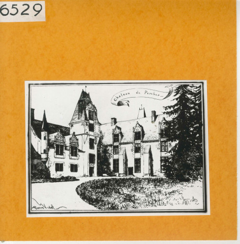 Le Lion d'Angers : Château du Percher (Atlas Célestin Port, planche 71, gravure)